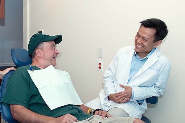 Chatting with a patient